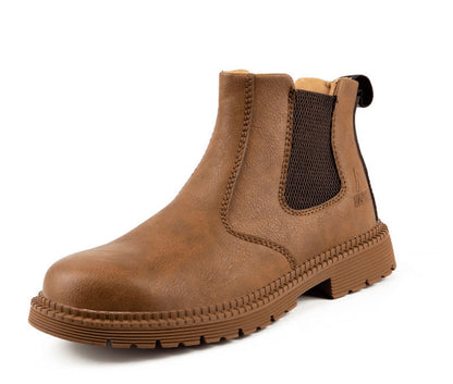 Maxen | Herren Sicherheitsstiefel aus Lederoptik – Mit Stahlkappe & Elastischen Seiteneinsätzen für Komfort und Schutz