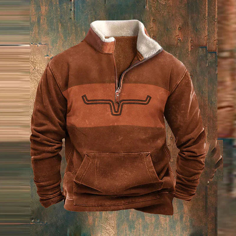 Nico | Herren Strickpullover mit Teilreißverschluss & Muster – Warm, Weich & Modern für Kalte Tage