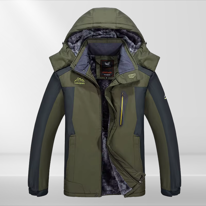 Micah | Herren Zweifarbige Winterjacke mit Kapuze – Wasserdicht, Warm & Stilvoll für Kalte Tage