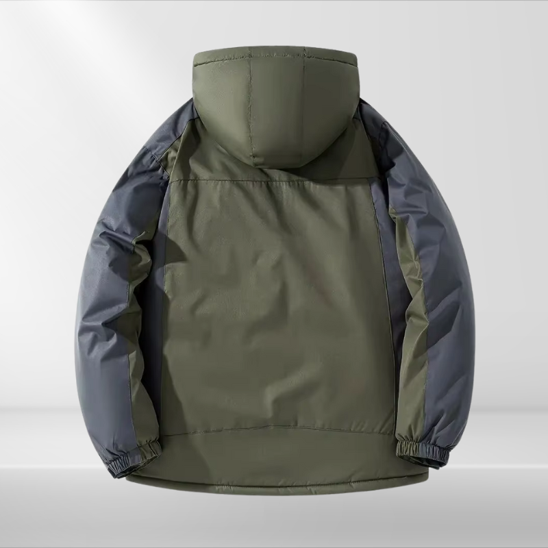 Micah | Herren Zweifarbige Winterjacke mit Kapuze – Wasserdicht, Warm & Stilvoll für Kalte Tage