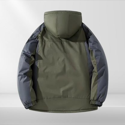 Micah | Herren Zweifarbige Winterjacke mit Kapuze – Wasserdicht, Warm & Stilvoll für Kalte Tage