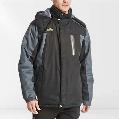 Micah | Herren Zweifarbige Winterjacke mit Kapuze – Wasserdicht, Warm & Stilvoll für Kalte Tage