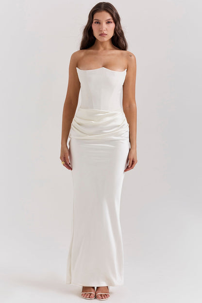 Elegantes Trägerloses Damen Maxikleid – Femininer Glamour & Zeitlose Eleganz