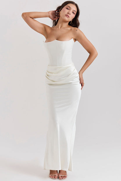 Elegantes Trägerloses Damen Maxikleid – Femininer Glamour & Zeitlose Eleganz