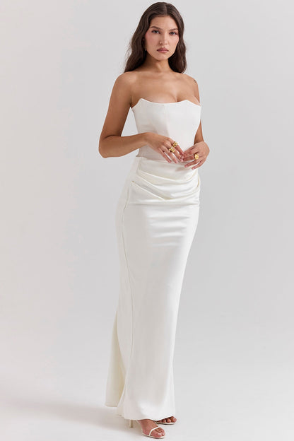 Elegantes Trägerloses Damen Maxikleid – Femininer Glamour & Zeitlose Eleganz