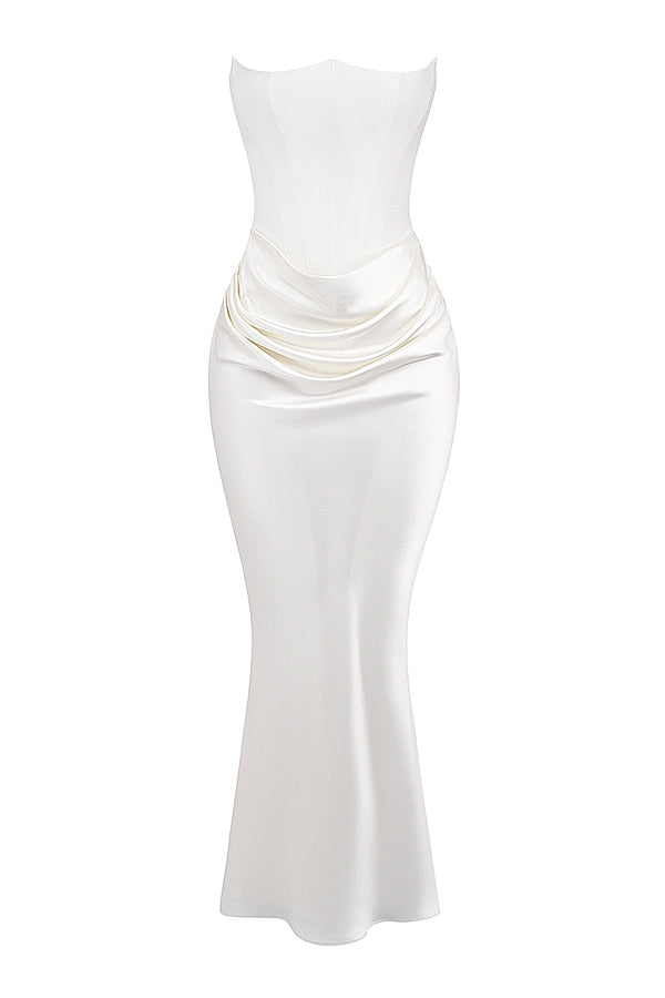 Elegantes Trägerloses Damen Maxikleid – Femininer Glamour & Zeitlose Eleganz