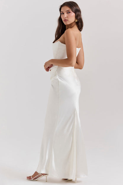 Elegantes Trägerloses Damen Maxikleid – Femininer Glamour & Zeitlose Eleganz