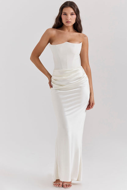 Elegantes Trägerloses Damen Maxikleid – Femininer Glamour & Zeitlose Eleganz