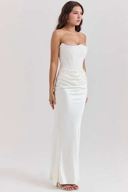 Elegantes Trägerloses Damen Maxikleid – Femininer Glamour & Zeitlose Eleganz