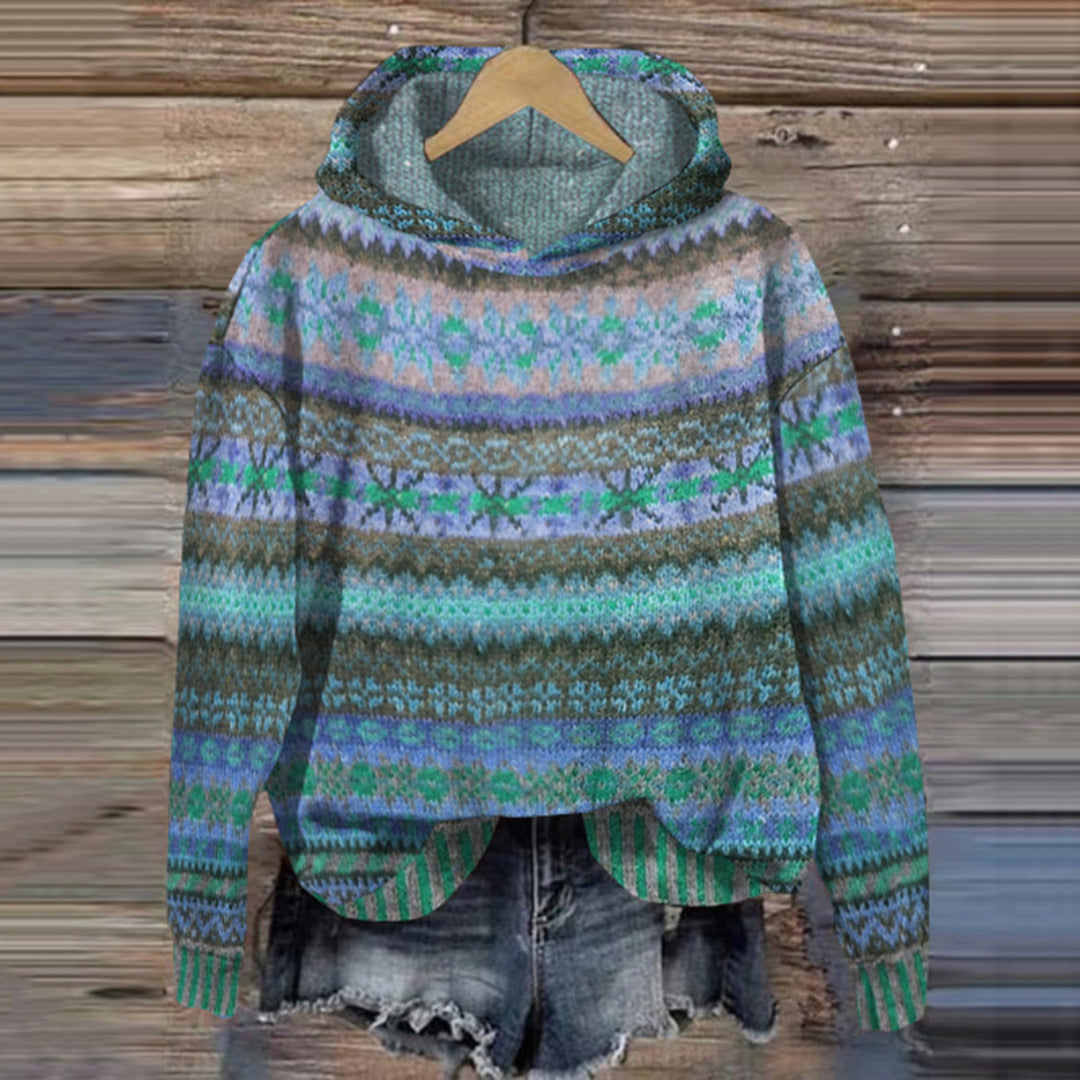 Lässiger Gemusterter Damen Hoodie – Stylisch, Komfortabel & Urban