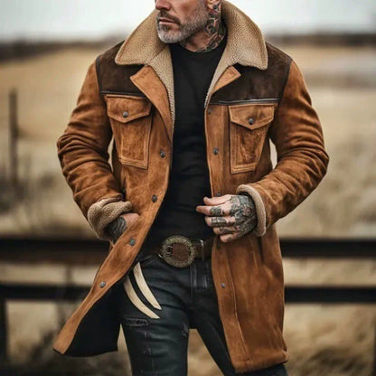 Fitzroy | Herren Trenchcoat im Relaxed Fit mit Plüschkragen, Manschetten und Knopfverschluss