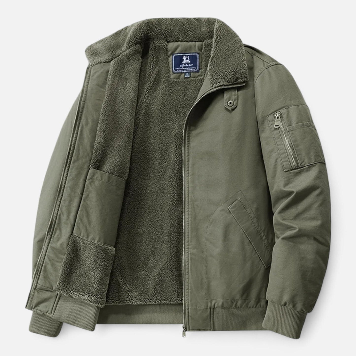 Wolfgang | Herren Casual Jacke mit Fleece-Futter – Stehkragen, Reißverschluss & Rippbündchen für Alltag & Freizeit