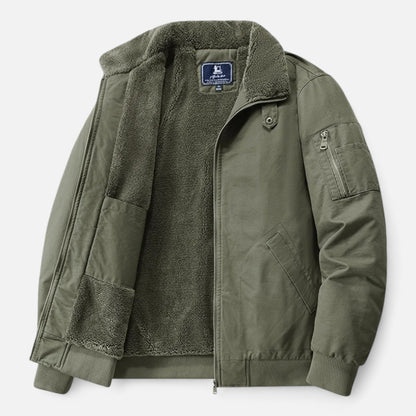 Wolfgang | Herren Casual Jacke mit Fleece-Futter – Stehkragen, Reißverschluss & Rippbündchen für Alltag & Freizeit