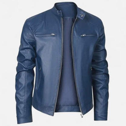 Robin | Herren Lederoptik Jacke mit Reißverschluss – Stilvolle Übergangsjacke im Biker-Design für Herbst & Winter