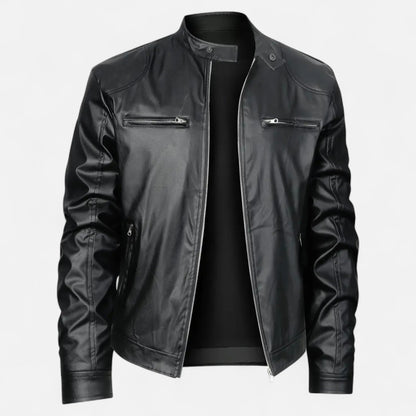 Robin | Herren Lederoptik Jacke mit Reißverschluss – Stilvolle Übergangsjacke im Biker-Design für Herbst & Winter