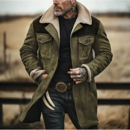 Fitzroy | Herren Trenchcoat im Relaxed Fit mit Plüschkragen, Manschetten und Knopfverschluss