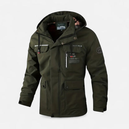 Rainer | Herren Winddichte Softshelljacke mit Kapuze – Leichte Übergangsjacke für Alltag, Outdoor & Freizeit
