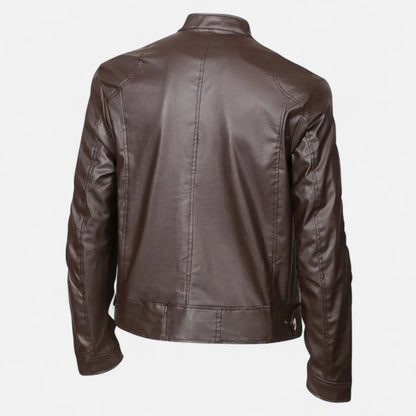 Robin | Herren Lederoptik Jacke mit Reißverschluss – Stilvolle Übergangsjacke im Biker-Design für Herbst & Winter