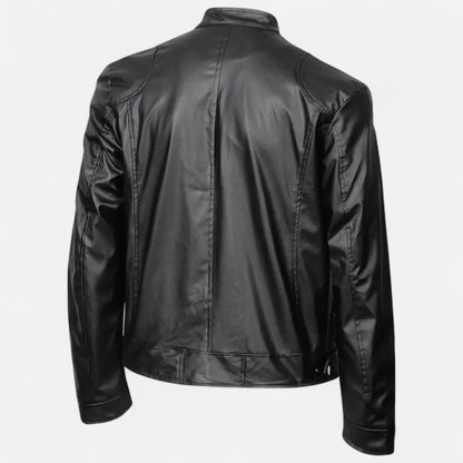 Robin | Herren Lederoptik Jacke mit Reißverschluss – Stilvolle Übergangsjacke im Biker-Design für Herbst & Winter