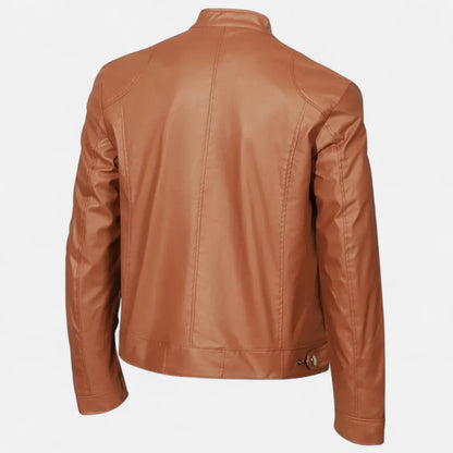 Robin | Herren Lederoptik Jacke mit Reißverschluss – Stilvolle Übergangsjacke im Biker-Design für Herbst & Winter