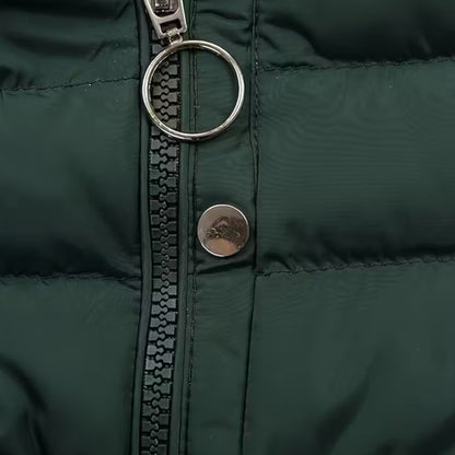 Diana | Damen Fleece-gefütterte Kapuzenjacke – Figurbetonte Lange Übergangsjacke mit Reißverschluss & Warmem Innenfutter