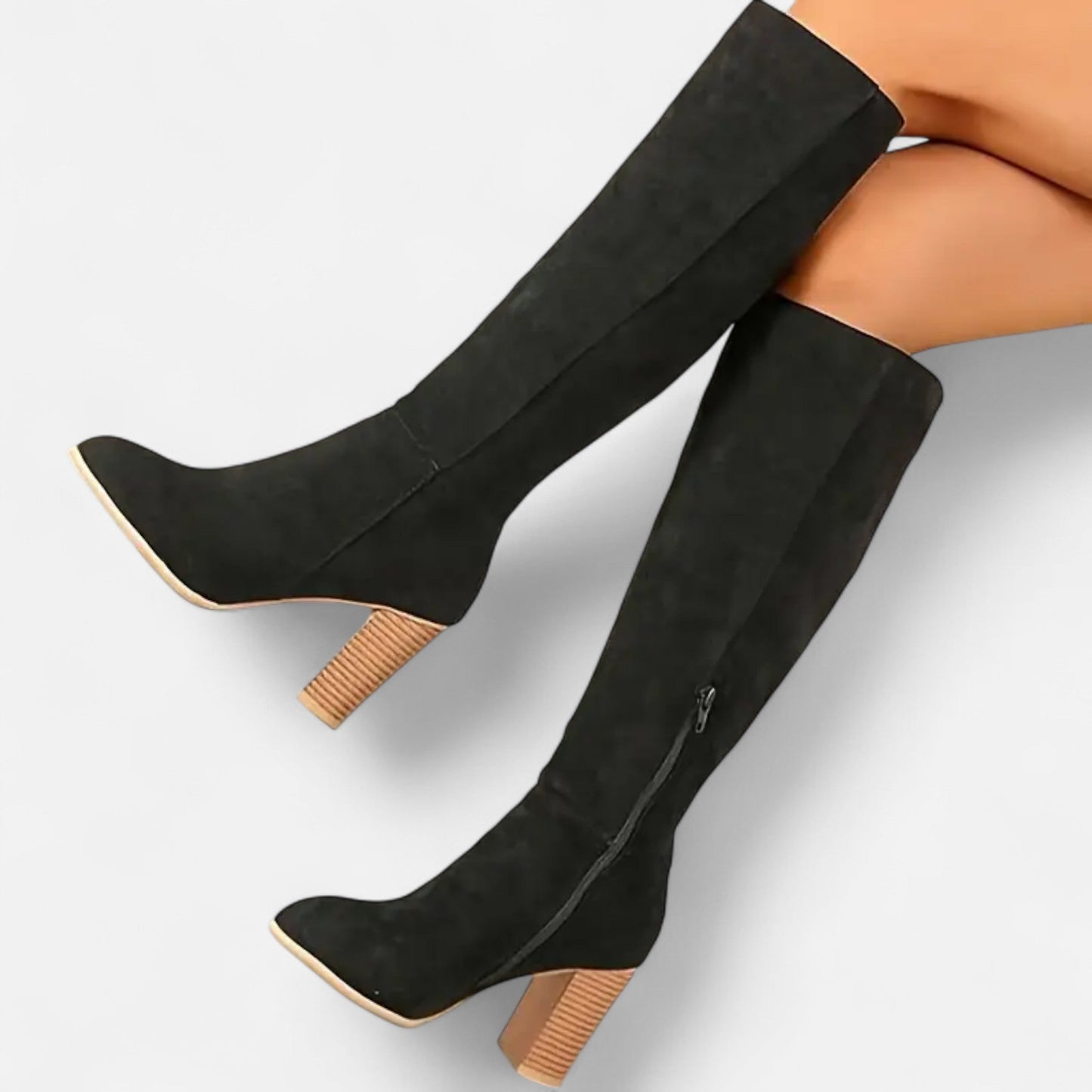 Damen Langstiefel | Elegante Reitstiefel in Hellbraun