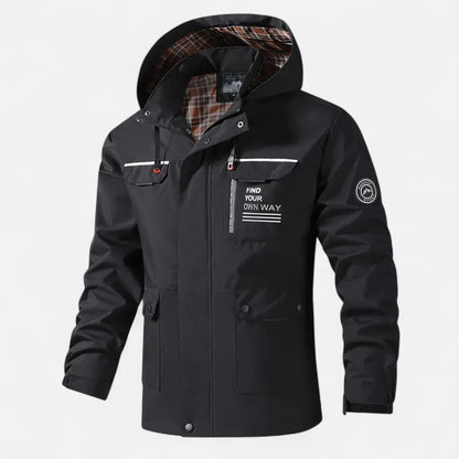 Rainer | Herren Winddichte Softshelljacke mit Kapuze – Leichte Übergangsjacke für Alltag, Outdoor & Freizeit