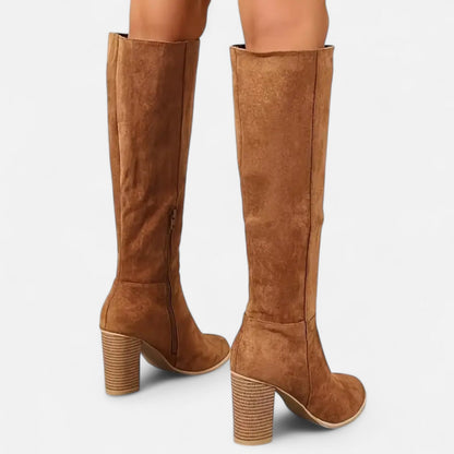 Damen Langstiefel | Elegante Reitstiefel in Hellbraun