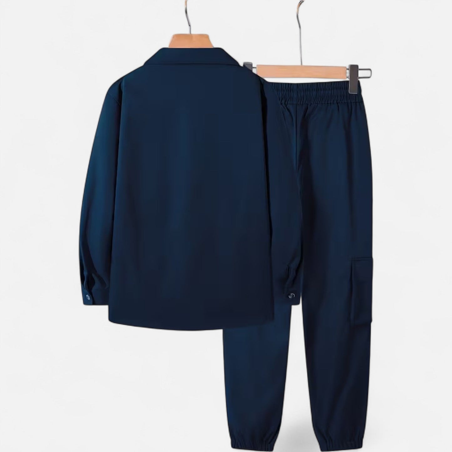 Ruben | Herren Workwear Set mit Hemdjacke & Jogginghose – Lässiges 2-Teiliges Outfit mit Taschen & Kordelzug für Alltag & Freizeit