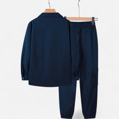 Ruben | Herren Workwear Set mit Hemdjacke & Jogginghose – Lässiges 2-Teiliges Outfit mit Taschen & Kordelzug für Alltag & Freizeit