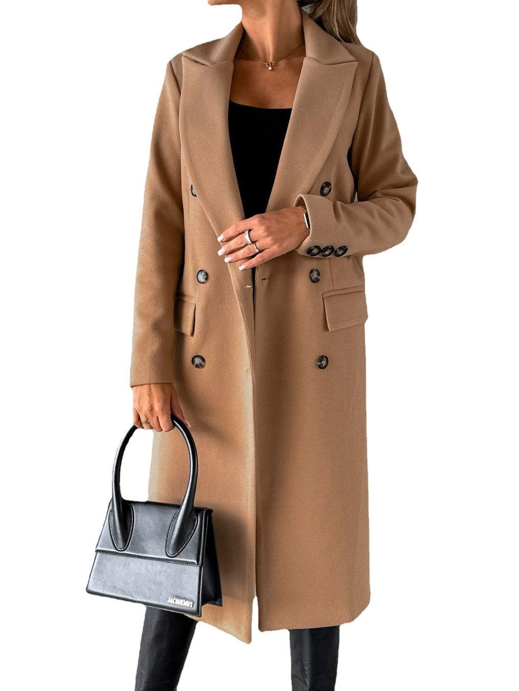Mechthildis | Eleganter Damen-Mantel mit Reverskragen und Doppelreihe-Knöpfen