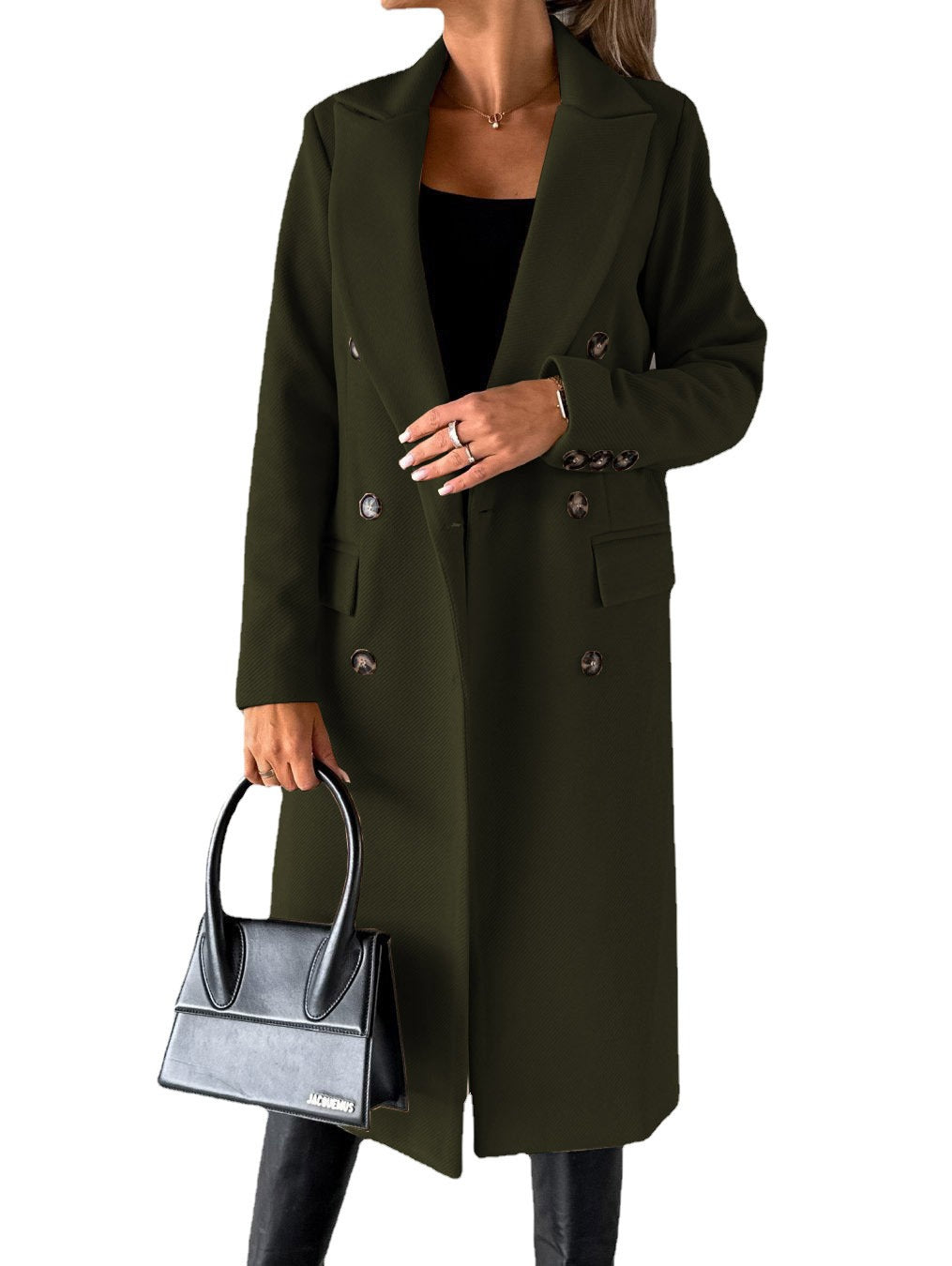 Mechthildis | Eleganter Damen-Mantel mit Reverskragen und Doppelreihe-Knöpfen