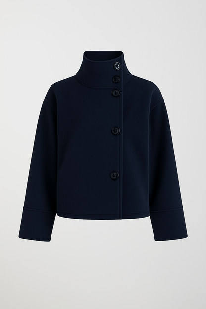 Elegante Damen Kurzjacke mit Stehkragen | Minimalistische Raffinesse für jeden Anlass