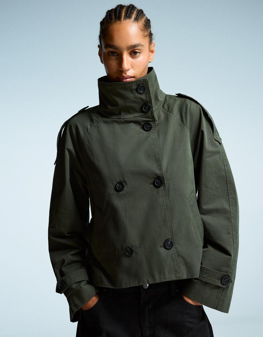 Kurztrenchcoat Damen mit Taillengürtel | Eleganter Übergangsstyle für City & Office