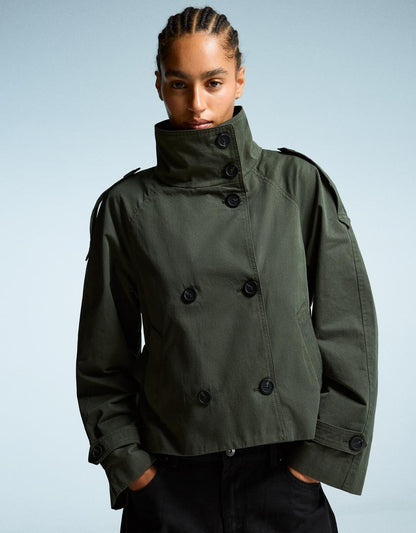 Kurztrenchcoat Damen mit Taillengürtel | Eleganter Übergangsstyle für City & Office
