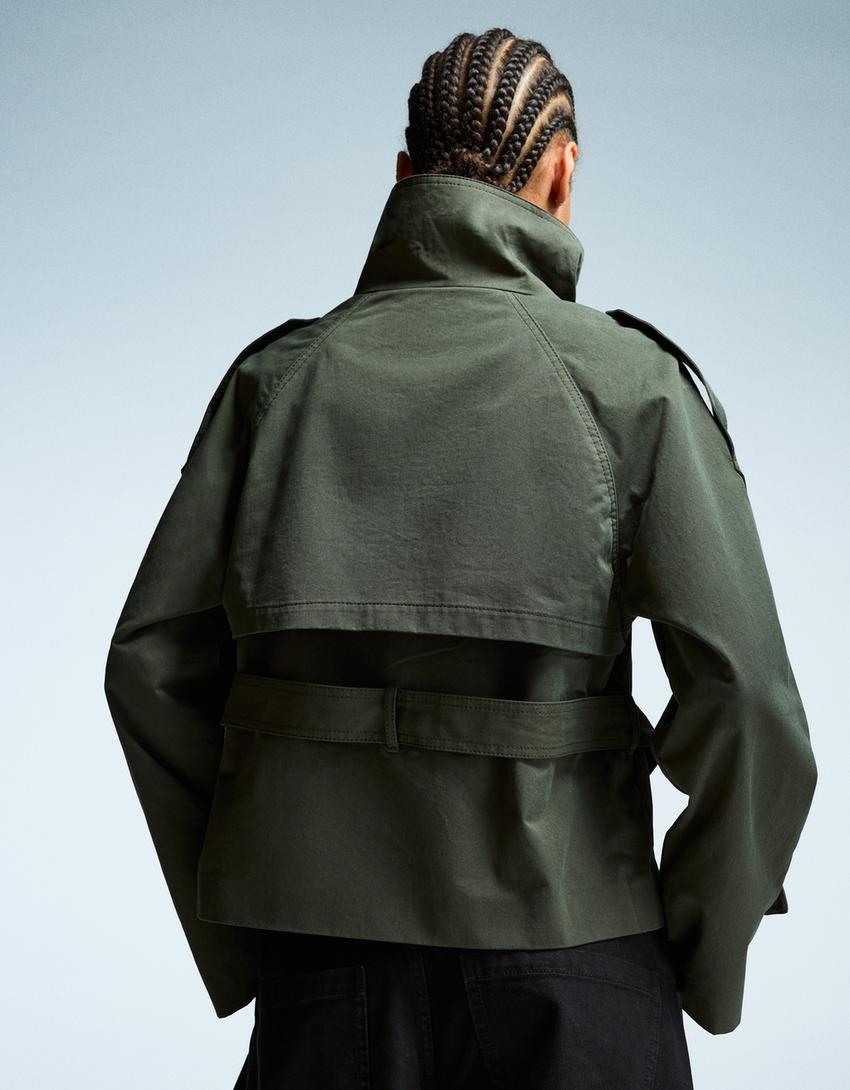Kurztrenchcoat Damen mit Taillengürtel | Eleganter Übergangsstyle für City & Office