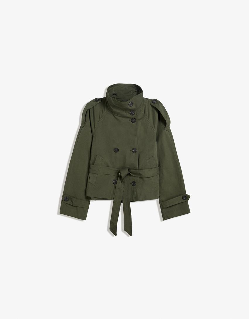Kurztrenchcoat Damen mit Taillengürtel | Eleganter Übergangsstyle für City & Office