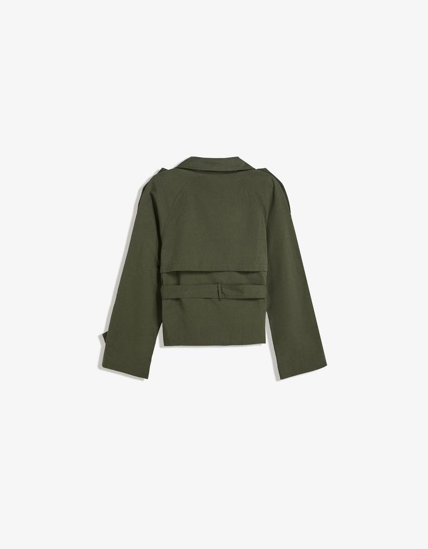 Kurztrenchcoat Damen mit Taillengürtel | Eleganter Übergangsstyle für City & Office