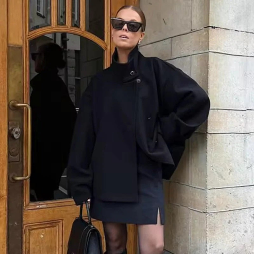 Damen Übergangsjacke mit hohem Kragen – Klassische Kurzjacke für Alltag und wechselnde
