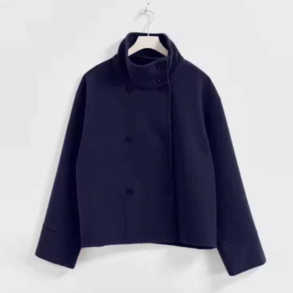 Damen Übergangsjacke mit hohem Kragen – Klassische Kurzjacke für Alltag und wechselnde