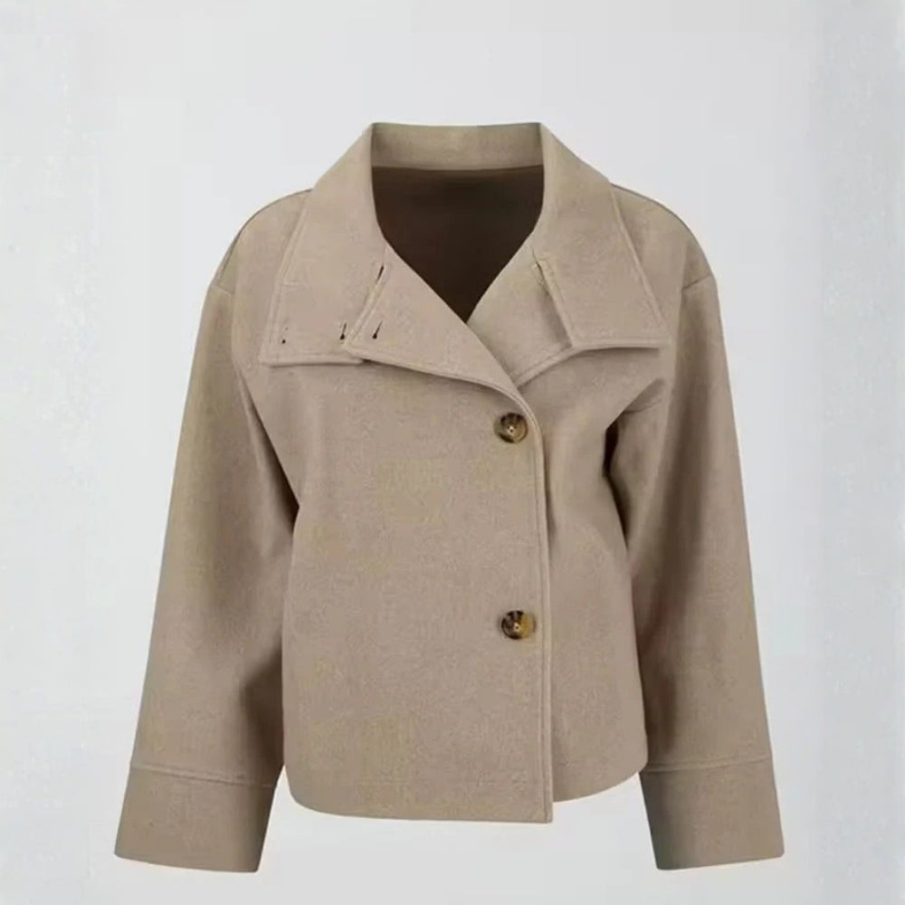 Damen Übergangsjacke mit hohem Kragen – Klassische Kurzjacke für Alltag und wechselnde