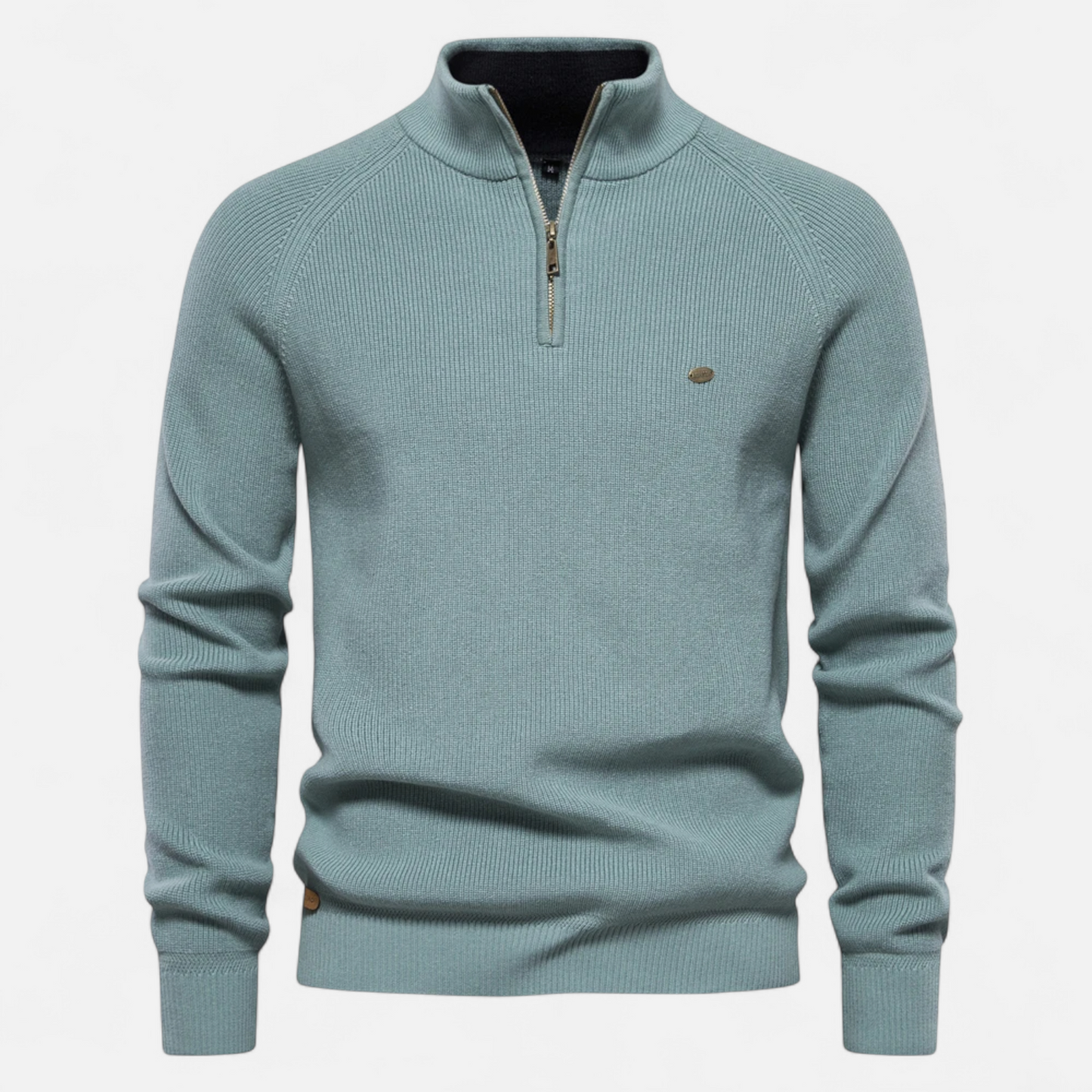 Vincent | Herren Stehkragen Strickpullover mit Reißverschluss – Feine Baumwolle für Herbst & Winter