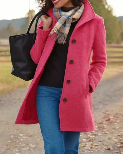 Damen Langer Trenchcoat mit Knopfleiste – Klassischer Mantel für Alltag, Pendeln und kühlere Tage