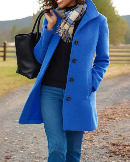 Damen Langer Trenchcoat mit Knopfleiste – Klassischer Mantel für Alltag, Pendeln und kühlere Tage