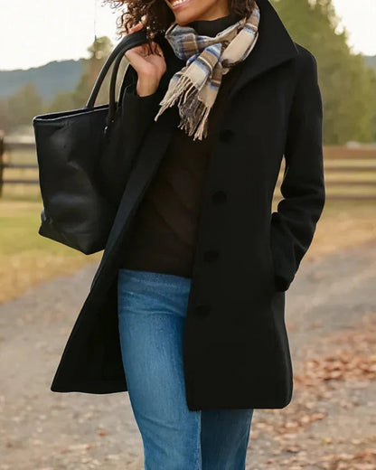 Damen Langer Trenchcoat mit Knopfleiste – Klassischer Mantel für Alltag, Pendeln und kühlere Tage