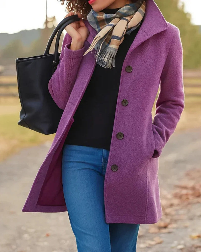 Damen Langer Trenchcoat mit Knopfleiste – Klassischer Mantel für Alltag, Pendeln und kühlere Tage
