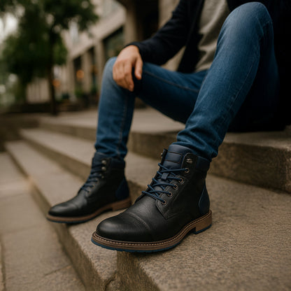 Herren Vintage Lederstiefeletten | Robuste Alltagsschuhe aus Echtleder