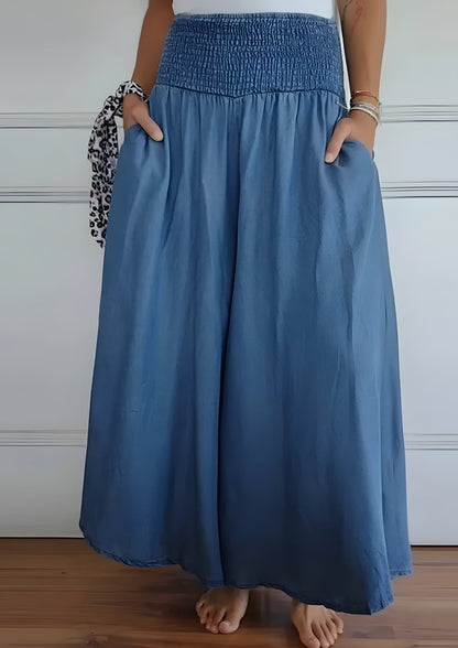 Damen Hose mit elastischem Bund und weitem Bein – Komforthose für Alltag, Reisen und entspannte Outfits