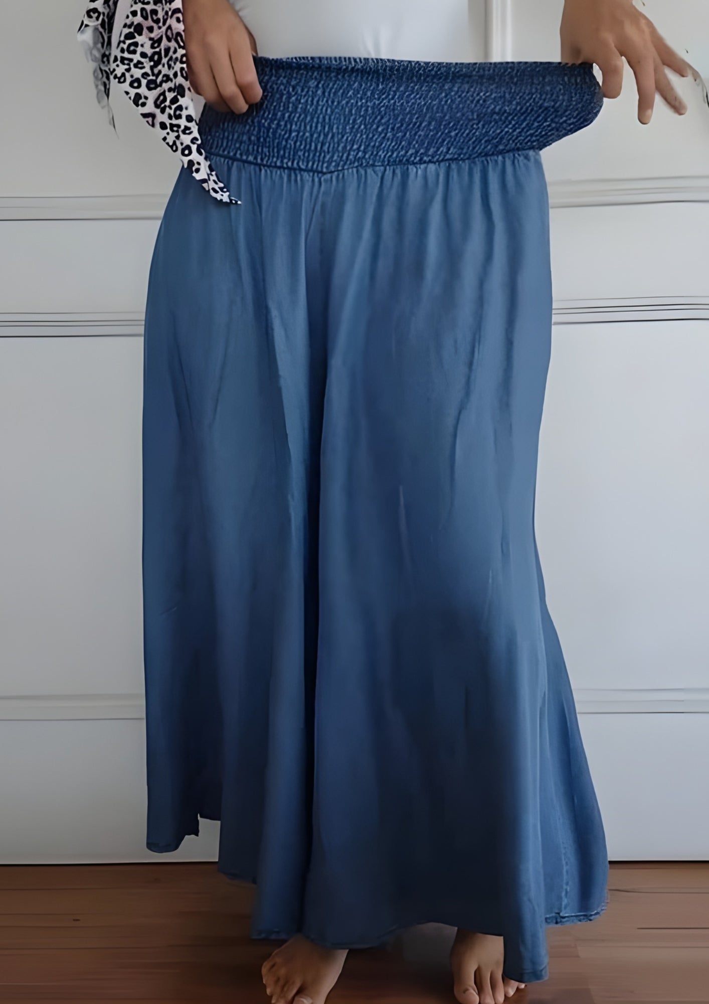 Damen Hose mit elastischem Bund und weitem Bein – Komforthose für Alltag, Reisen und entspannte Outfits