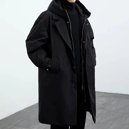 Langer Herren-Puffer-Trenchcoat | wasserfest & warm gefüttert